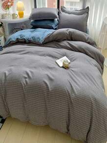 簡約風格格子圖案被套 - 彩色 - 查看 2