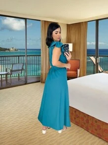 Women Dresses - 霧霾藍 - 查看 2