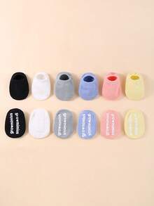 6對寶寶通用低幫膚色襪子,幼兒防滑船襪,適合嬰幼兒穿著的襪子 - 彩色 - 查看 3