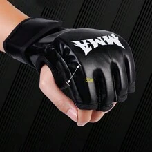 Half Finger Boxing Gloves, Taekwondo Karate And Muay Thai Training Gloves, Sports Equipment - Black - View 4