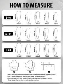 (l號碼)使用10入組手工壓花假指甲,銀色閃爍閃光款式時尚適用於派對女性和女孩們 - 彩色 - 查看 6