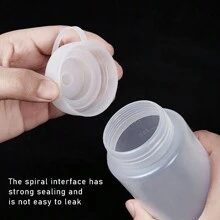 厚型pe瓶身帶刻度擠壓瓶,適用於番茄醬、沙拉醬、塑料調味料分配器瓶,有噴嘴,可裝果醬 - 白色 - 查看 3