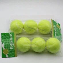 3pcs/Pack Fluorescent Yellow High Elasticity Tennis Ball For Match/Game Training, Made Of Fiber & Rubber; Suitable For Beginners And Outdoor Sports Training - Lime Green - View 3