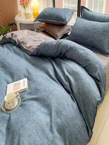 Đơn giản Màu thuần Kim đôi Chăn bông Che phủ - Nhiều màu - Xem 8
