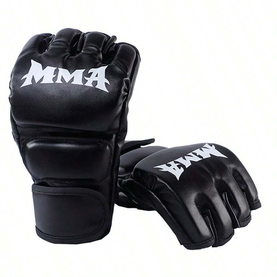 Half Finger Boxing Gloves, Taekwondo Karate And Muay Thai Training Gloves, Sports Equipment - Black - View 1