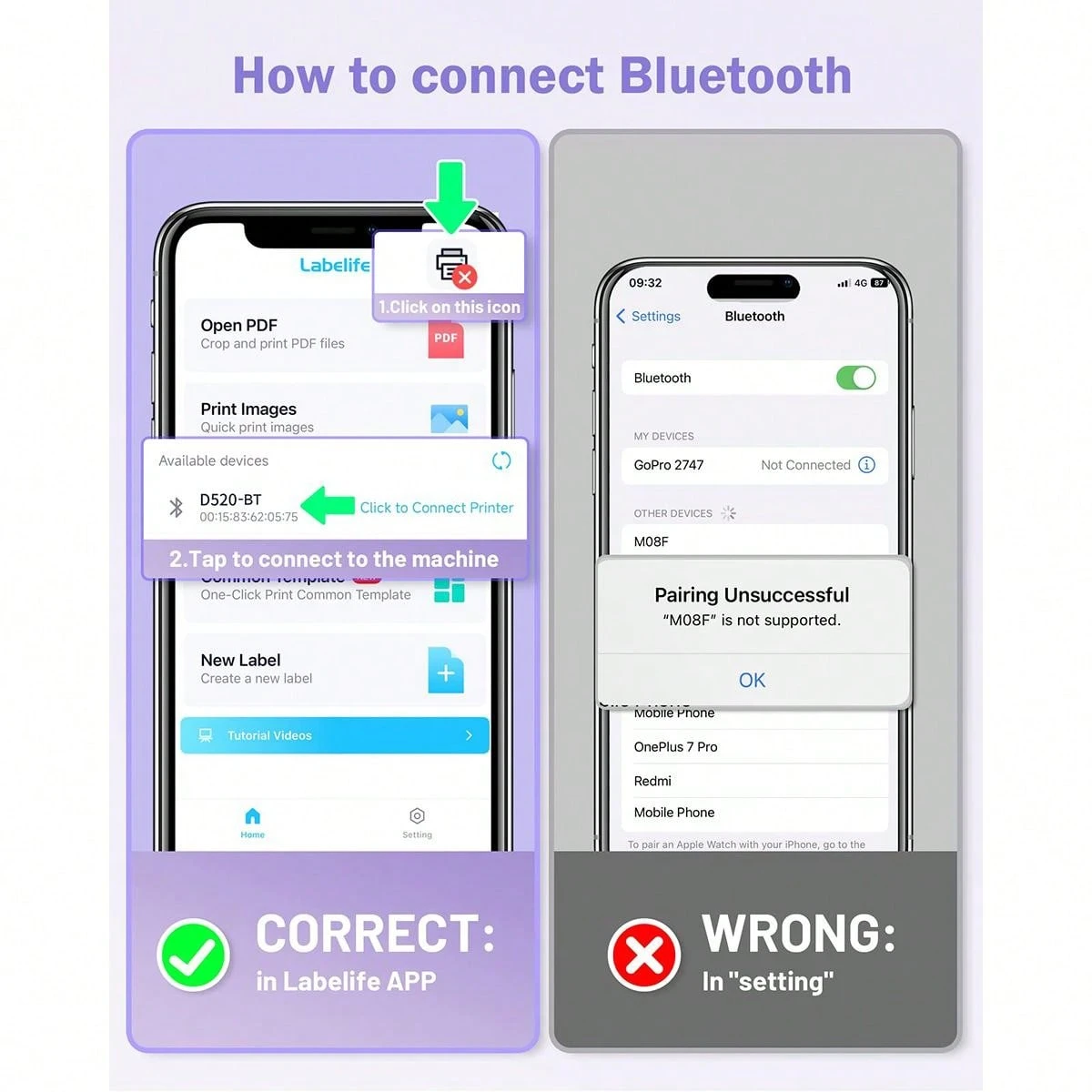 Phomemo Bluetooth Thermal Label Printer Shipping Label Printer For