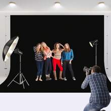 10x10 FT Black Backdrop Background For Photography, Large Black Photo Backdrop Curtain Drapes, High Density Polyester Fabric Black Screen Backdrops For Party Portrait Photoshoots Booth Video Studio - màu đen - Xem 3