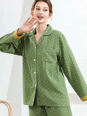 幾何樣式口袋家居服套裝