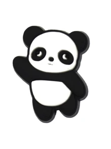 12入組熊貓造型鞋釦,時尚鞋子的裝飾件