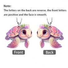 Túi đựng rùa hình hoa màu hồng dễ thương và phụ kiện móc khóa Mặt dây chuyền acrylic phẳng 2D, Mặt dây chuyền trang trí gương chiếu hậu ô tô, Mặt dây chuyền trang trí nhà cho bữa tiệc ngày lễ - Hồng - Xem 6