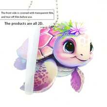 Túi đựng rùa hình hoa màu hồng dễ thương và phụ kiện móc khóa Mặt dây chuyền acrylic phẳng 2D, Mặt dây chuyền trang trí gương chiếu hậu ô tô, Mặt dây chuyền trang trí nhà cho bữa tiệc ngày lễ - Hồng - Xem 4