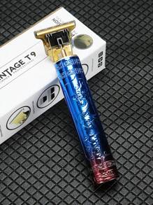 1只專業男士電動剪髮器,usb充電,藍紫漸變色龍雕花設計元素