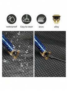 1只專業男士電動剪髮器,usb充電,藍紫漸變色龍雕花設計元素