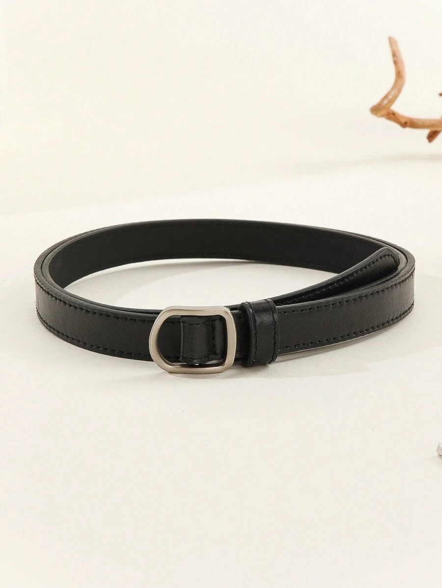 1條男士d形針扣pu皮革腰帶,光滑飾面,適合牛仔褲和日常穿著