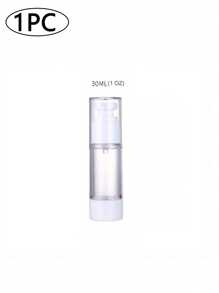 1入組真空旅行分裝瓶,旅行便攜式乳液瓶,壓力式小噴霧瓶,無空氣泵壓瓶空塑料真空乳液瓶,透明容器化妝品護膚品旅行裝詰器(30ml)