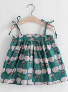 Young Girls' Printed Sleeveless Dress - Multicolor - View 2
