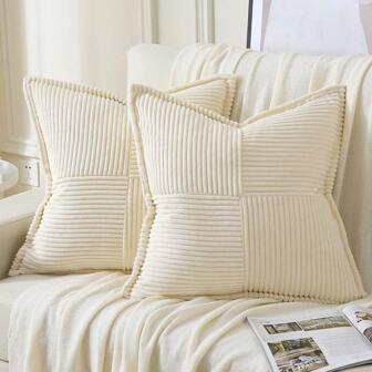 1pc Plain Cushion Cover Without Filler,corduroy pillowcase for sofa, home decoration