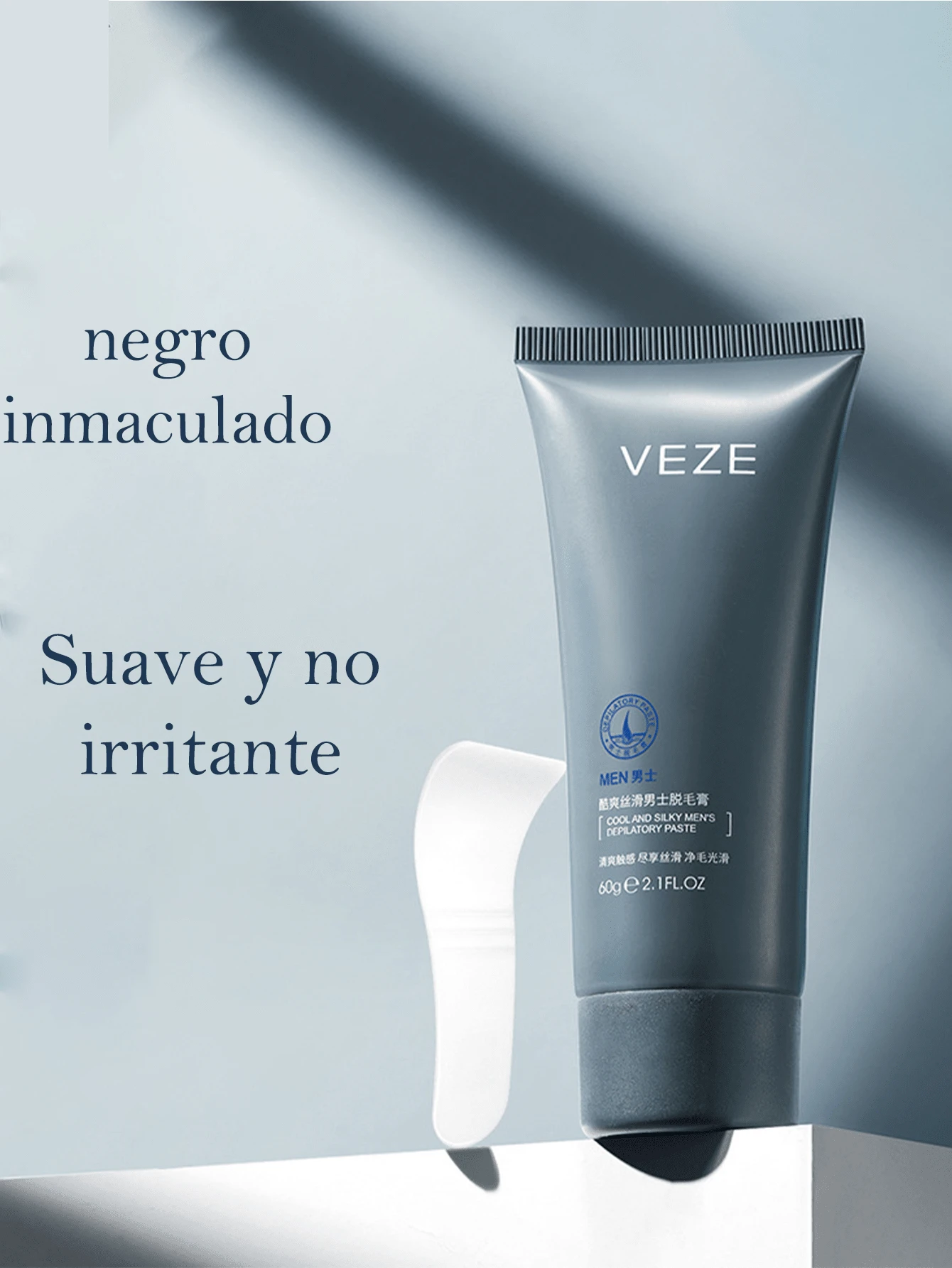 Crema Depilatoria para Hombres - Depilador Eficaz para Genitales y Zonas Íntimas - Incluye Pala Corporal - Depilación Prolongada Sin Irritaciones - Fórmula Especializada - Seguridad y Calidad Garantizada-1 - Neblina azul - Ver 1