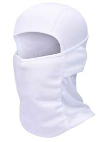 1 件拉法帽面罩，透气防紫外线滑雪面罩夏季降温颈套，骑行面罩，防紫外线滑雪围巾，男/女/劳工适用（白色），适合骑自行车和骑摩托车 - 白色 - 查看 2