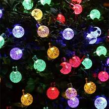 1 包 20 个 LED IP65 水晶球太阳能灯串，防水太阳能户外灯，装饰灯装饰灯，户外花园露台路径派对装饰婚礼装饰（彩色），太阳能户外灯 - 彩色 - 查看 6