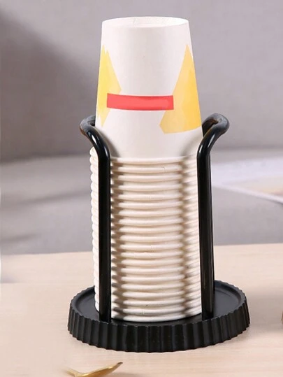 1個家用紙杯架,多功能桌面咖啡、茶杯收納架,具有取杯功能