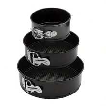 Molde De Pastelería 3 Pieza Molde Desmontable Para Pasteles - Negro - Ver 3