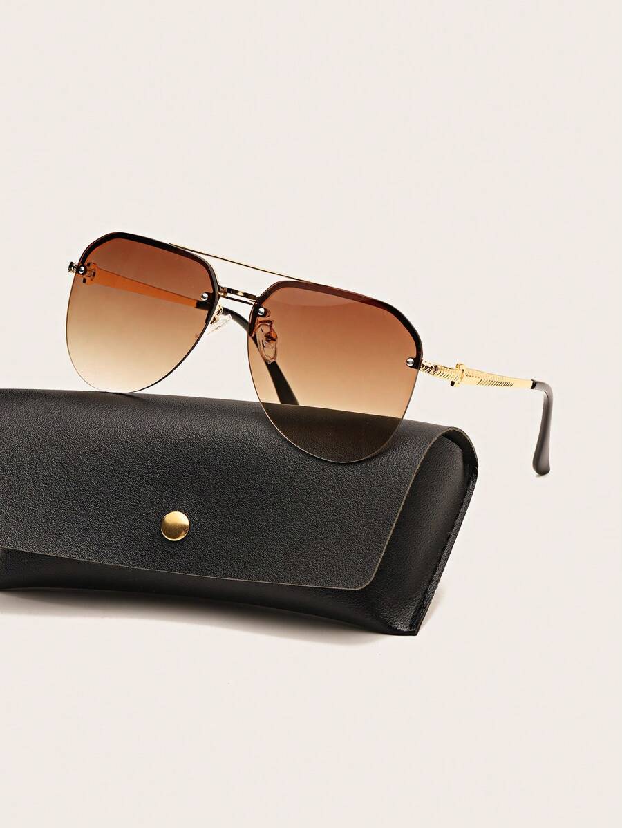 Men Tinted Lens Fashion Glasses Elegant Shades Accessories Beach Accessories Glasses Shades - Brown - View 1