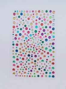 1pc Face Glitter Sticker With Colorful Rhinestone, Ins Popular Starry Blingbling Style, Suitable For Parties And Gatherings - Multicolor - View 3