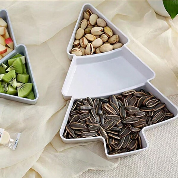 Creative Christmas Treeshaped Dried Fruit Snack Plate With Candy
