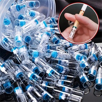 100pcs Disposable Transparent Smoking Filter Tobacco Shredded Tar Filter Holder Cleaning Container Tobacco Cigarette Filter Smoking Accessories