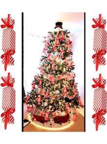 10pcs Striped Candy Box Christmas Festival Snack Wrapping Packaging - Red - View 2