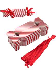 10pcs Striped Candy Box Christmas Festival Snack Wrapping Packaging - Red - View 5