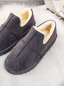 Women 2024 Winter Slip-On Short Tube Snow Boots With Thermal Lined, Warm Snow Boots - Grey - View 2
