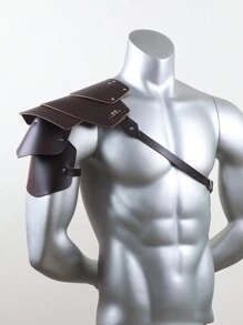 1 pieza Armadura de hombro estilo medieval europeo retro, accesorio de disfraz de cosplay para escenario - Marrón - Ver 2
