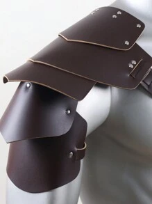 1 pieza Armadura de hombro estilo medieval europeo retro, accesorio de disfraz de cosplay para escenario - Marrón - Ver 5