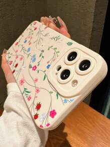 Spring Rose Flower Summer Minimalist Fresh Style Soft Phone Case Compatible With Iphone, Anti-Fall - Multicolor - View 3