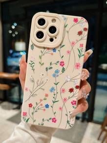Spring Rose Flower Summer Minimalist Fresh Style Soft Phone Case Compatible With Iphone, Anti-Fall - Multicolor - View 2