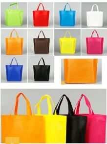 12pcs Reusable Gift Bags - Bulk 12 Colors For Shopping Birthdays Favors DIY Projects & More - Non-Woven Tote Bags (12.9*10.2*4inch 15*12.6*4inch)!12 Colors Small Tote Bags For Woman Man Party Favor Bag Shopping Grocery Bags Hunt Bags - Multicolor - View 2