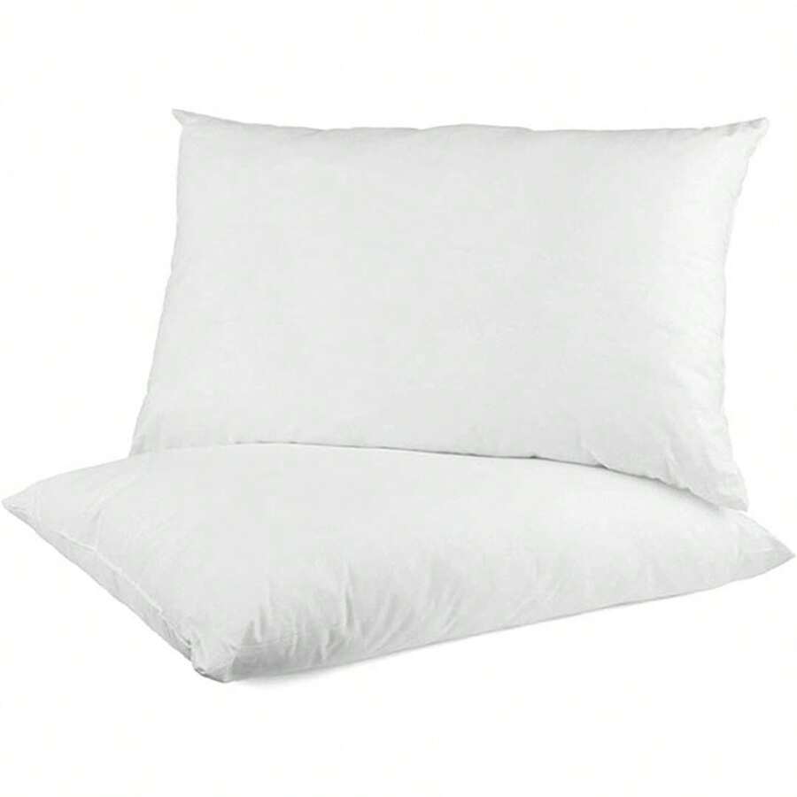 2 Standard Pillows, Includes 2 Covers With Closure. - White - View 1