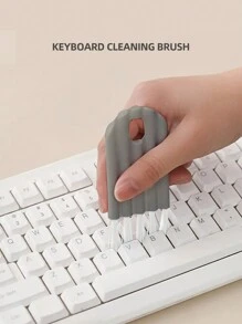 2pcs/pack Bendable Groove Cleaning Brush, Ideal For Keyboard, Crevice, Cup And Cover Cleaning, White & Gray - Multicolor - View 3