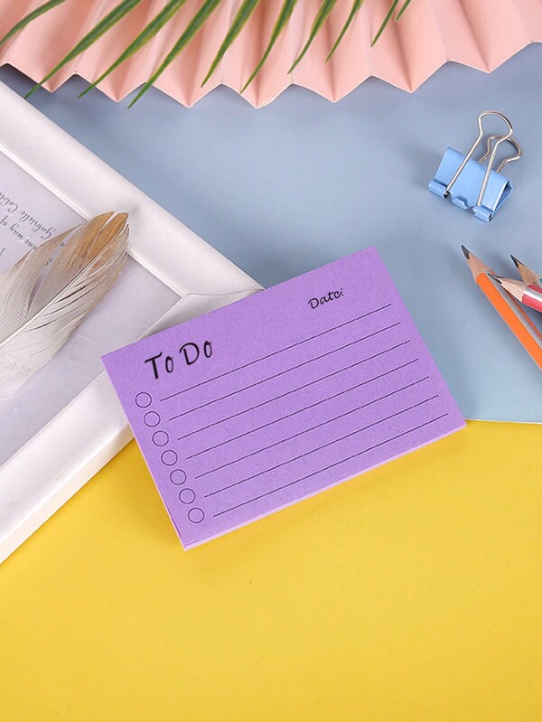 1book Strong Adhesive Colorful Sticky Notes, Creative Memo Pad For