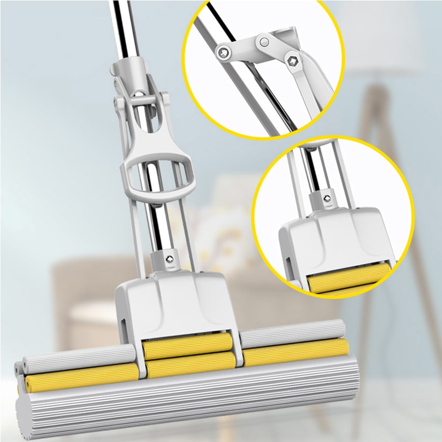 33cm Quickchange Mop With Rubber Head, High Waterabsorption Sponge