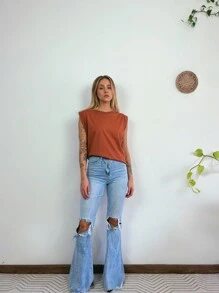 Aveloz Women T-Shirts - 鏽棕色 - 查看 5