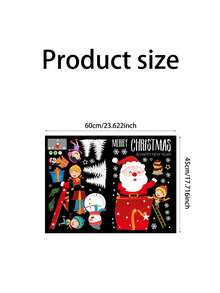 1 件圣诞老人和雪人装饰贴纸适用于商店玻璃门和墙壁 DIY、万圣节、万圣节装饰 - 彩色 - 查看 6