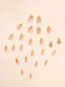 24 piezas Tiras de arte de uñas 3D con incrustaciones de strass en forma de mariposa de punta larga, con 1 pieza de removedor de cutículas y 1 hoja de uñas de gel de gelatina para aplicar, suministros para uñas