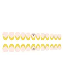 24 piezas Tiras de arte de uñas 3D con incrustaciones de strass en forma de mariposa de punta larga, con 1 pieza de removedor de cutículas y 1 hoja de uñas de gel de gelatina para aplicar, suministros para uñas