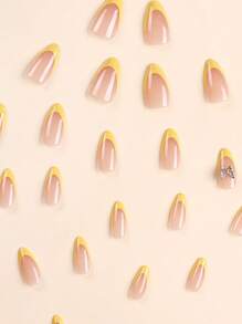 24 piezas Tiras de arte de uñas 3D con incrustaciones de strass en forma de mariposa de punta larga, con 1 pieza de removedor de cutículas y 1 hoja de uñas de gel de gelatina para aplicar, suministros para uñas