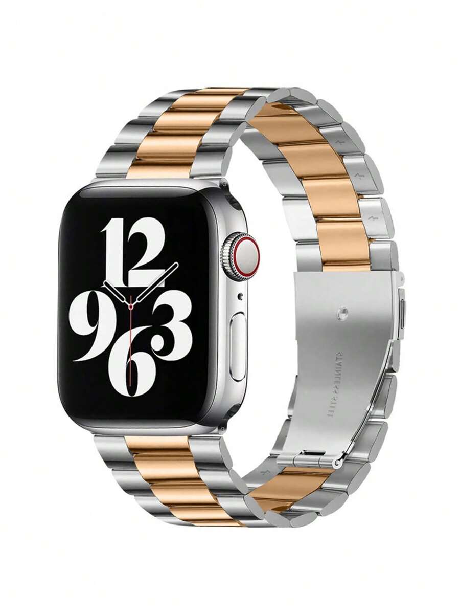 Metallketten-Armband mit Farbblock-Design, kompatibel mit Apple Watch Series 8, elegant & modisch, 38/40/41/42/44/45/49mm