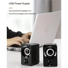 Bocinas Para Pc Altavoz Multimedia Portátil Subwoofer - Negro - Ver 2