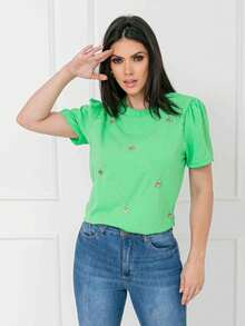 Women Tops - màu xanh lá - Xem 5